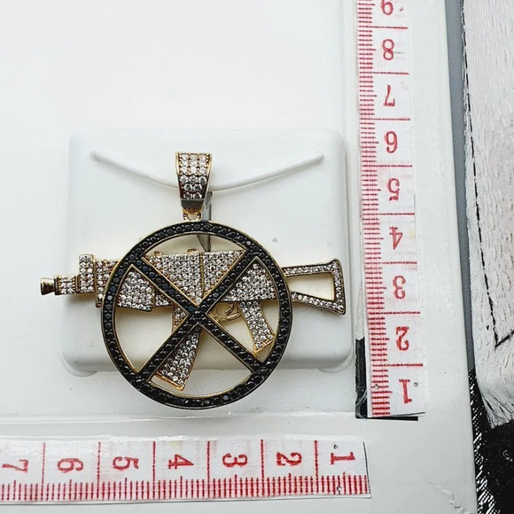 "14K Gold Plated Cubic Zircon Pendant, INUS1BR211 - Picture 10 of 10